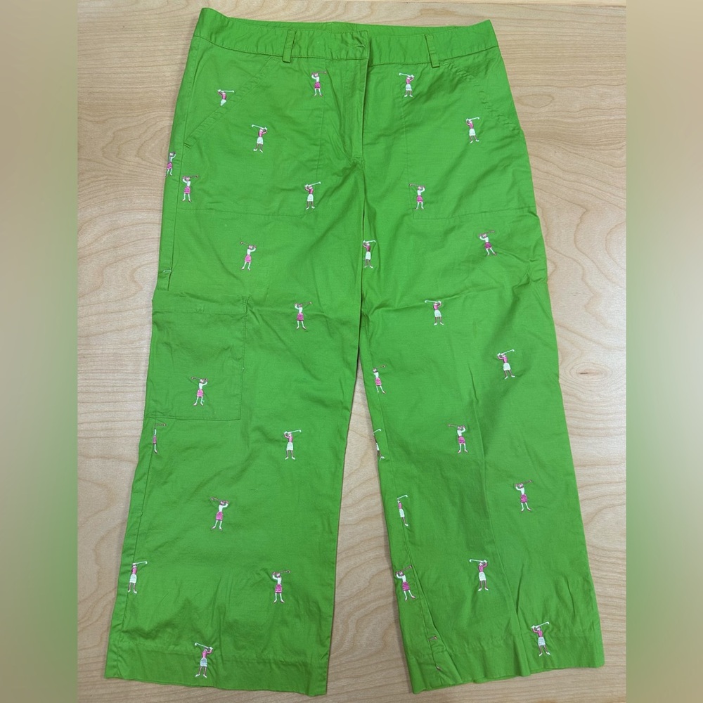 Lily Pulitzer women’s size 8 golf cargo cotton pants very good condition green